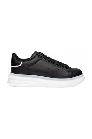 Best Of 628-25 Deri Anatomik Erkek Sneaker Siyah Beyaz Siyah