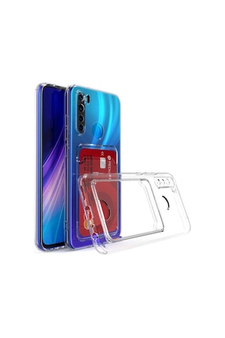 Xiaomi Redmi Note 8 Kılıf Kartlıklı Şeffaf Clear Silikon Kapak Colr24903-çok Renkli