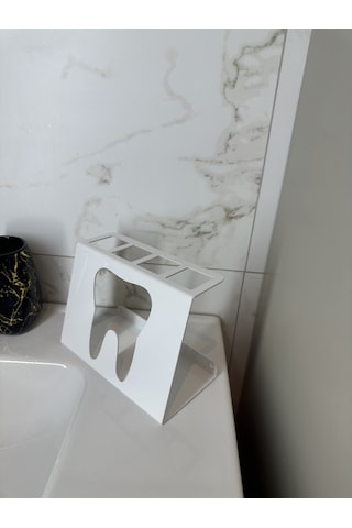lyla concept Işıl Metal Şarjlı Diş Fırçalık Elektrikli Diş Fırçası Standı Beyaz