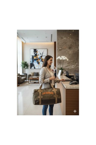 Dark Cotton Travel S Los Angeles Seyahat Çantası Kahverengi