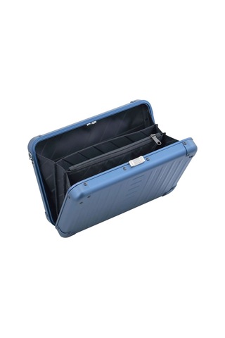 Aleon Vanity Kılıfı 25 Cm Gümüş Alüminyum Omuz Çantası, Hafif, Dayanıklı, Şık Tasarım Lacivert