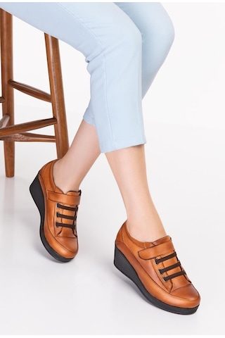 Artı-Artı014-14015 Hakiki Deri Ortopedik Kadın Platform Topuk Cır