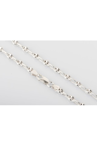 925 Ayar Gümüş Unisex Gemici Kahve Çekirdeği Model Zincir Kolye 4,5 Mm