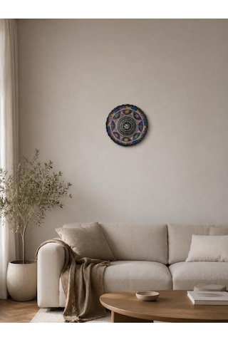 Esmaül Hüsna Çini Tabak 25 Cm Dekoratif El Yapımı Duvar Ve Masa Süsü