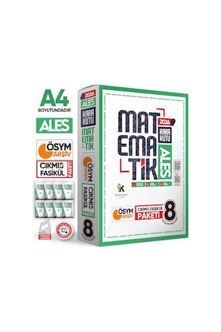 2026 ALES MATEMATİK Kara Kutu 8li Fasikül SETİ ÖSYM Çıkmış Soru Bankası Çözümlü Modüler PAKET