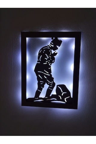 Led Işıklı Kurtuluş Savaşı Komutanı Atatürk Tasarımlı Ahşap Dekoratif Duvar Çerçevesi