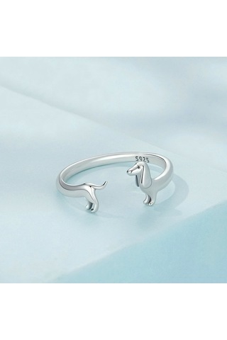 Fastbuy Scr894 Gümüş Dachshund Yıldızlı Bilezik, Renkli S925 Ayarlı Takı Çok Renkli