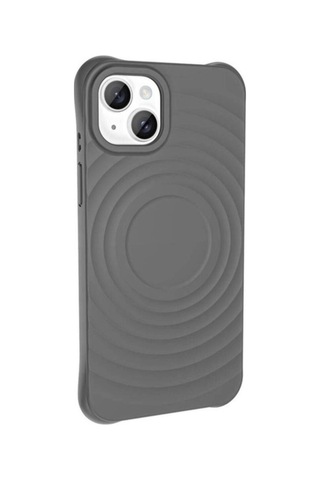 Apple Uyumlu iPhone 14 Plus M-safe Şarj Özellikli Airbagli Mat Görünümlü Zore Hepi Kapak Gri