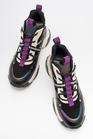 Luvishoes Clara Siyah Mor Kadın Spor Bot Mor - Siyah