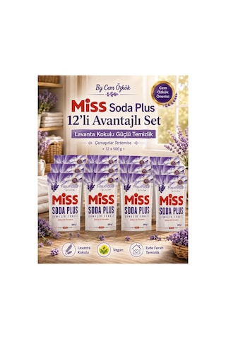 By Cem Özkök Soda Plus Çamaşır Sodası 500 Gr Lavanta Kokulu 12'li Avantajlı Set