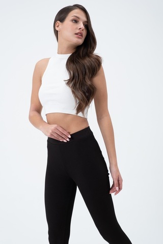 Quhox Kadın Kaşkorse Crop Atlet Ekru