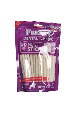 Freshy Dental Chews Twist Sütlü Burgu Çubuk Köpek Ödülü 300gr 50li