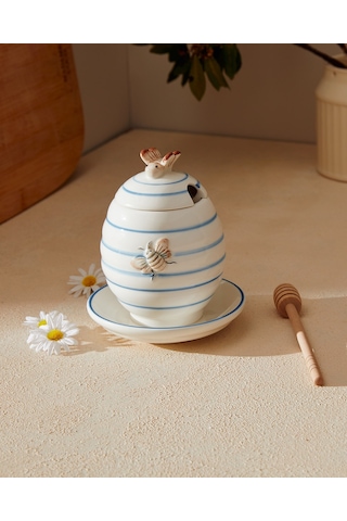 Madame Coco Flore Bal Kavanozu Balk0000000001 12,5x12,5x14,8 Cm-mavi/beyaz