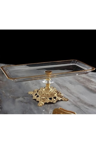 Alfafe Home Metal Ayaklı Gold Detaylı Sunumluk Baton Gold