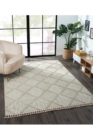 Loop Lp005a Bej Halı Dekoratif Sisal Bukle Tozsuz Antialerjik Modern Salon Halısı Koridor Iskandinav-110 Bej