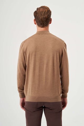 Bisse Camel Yarım Balıkçı Yaka Fermuar Detaylı Jakarlı Erkek Triko Tr23k23208 D70 CAMEL