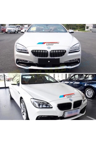 Bmw M Performance Logo Arma Oto Sticker Kaput Yapıştırma Etiket 60 X 10 Cm