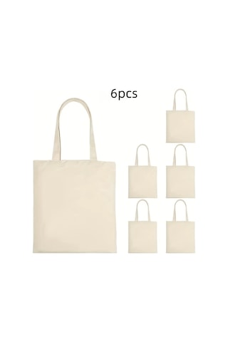 Willowhaven 6lı Paket Beige Sublimasyon Çanta 12.2x14.2 İnç Dıy Dekorasyon Alışveriş Çantaları