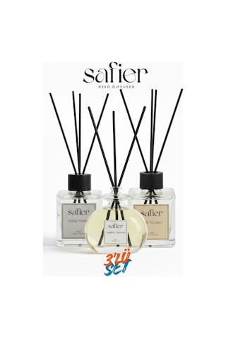 3 Lü Çubuklu Oda Kokusu Seti Yasemin Çiçeği,beyaz Sabun,bahar Çiçekleri 100 Ml Karışık