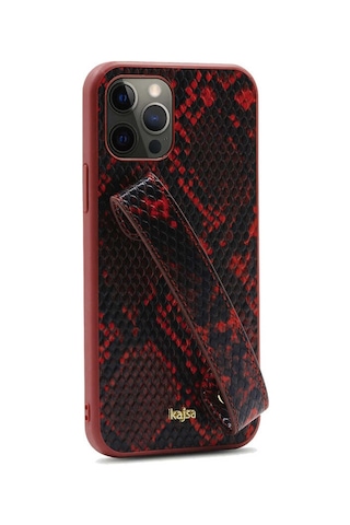 Kajsa Apple Uyumlu iPhone 12 Pro Max Kılıf Kajsa Glamorous Serisi Snake Handstrap Kapak ZORE-218955
