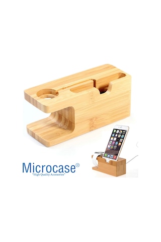 Microcase Watch ve Apple Uyumlu iPhone Bambu Dock Şarj Standı Bd101