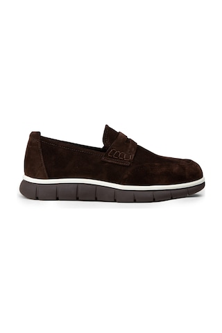 Deery Erkek Hakiki Süet Kahverengi Loafer Ayakkabı - 02045mkhve01