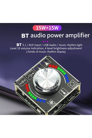 15w Stereo Amplifikatör Kartı 12/24v Hoparlör Ses Amplifikat Çok Renkli