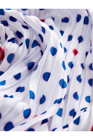 Koton Pileli Puantiyeli Saten Kare Fular Bandana Kırmızı 6sak50139aa