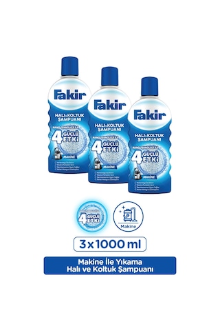 Fakir Nano Teknoloji ile Makine Halı ve Koltuk Şampuanı 3 x 1 L
