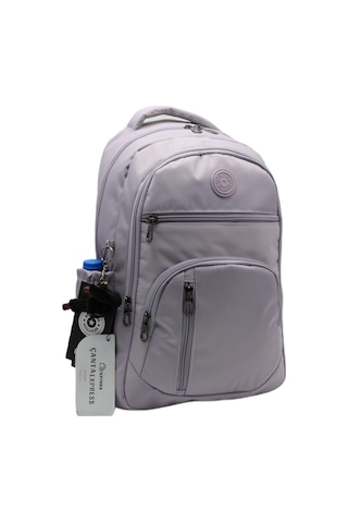 Lavanta Unisex Okul Çantası Su Geçirmez Kumaş Unisex Okul Sırt Çantası 1700 Gri