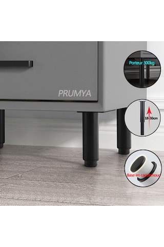 Mufunye Mobilya Ayakları 180'den 300mm'ye Kadar Soğuk Haddelenmiş Çelikten Ayarlanabilir 4'lü Set Yatak Kanepe Masa Gardırop İçin Uygun