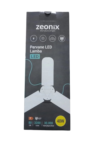Zeonix 40w 3 Kanatlı Pervane Ampul Açık Gri