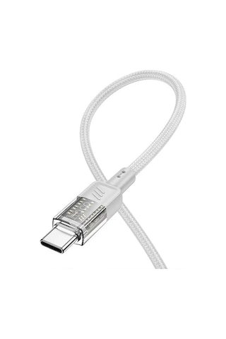 Hoco U129 Transparan Type-c To Type-c 60w Data Ve Şarj Kablosu 1.2m