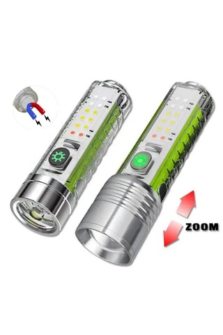 Watton Wt-609 2023 Seri 8 Mod Şarjlı Yeni Nesil El Feneri Gümüş