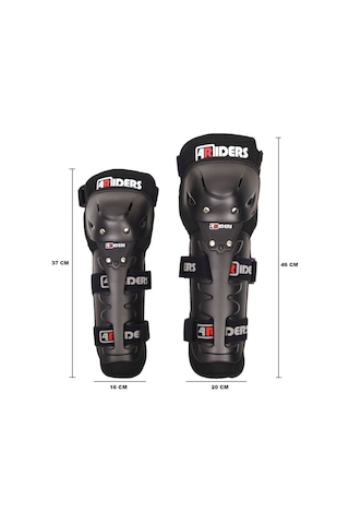 4riders Lüx Diz Ve Dirsek Koruma Seti 4lü Takım Siyah Siyah