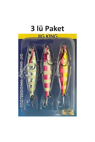 Ryuji Jig King 6.5 CM 20 G Zebra Mix Jig 3 Adet