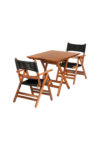 Marmaris Minderli Ahşap Bahçe Balkon Seti: 70X70 Masa +2 Sandalye (540175167)