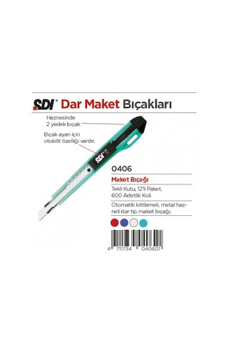 Sdı Maket Bıçağı 0406-Çift Yedek Bıçaklı
