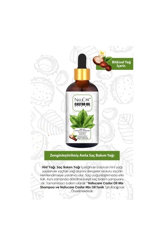 Natucare Üst Düzey Onarıcı Ve Yoğun Nemlendirici Castor Hint Saç Bakım Yağı 100ml