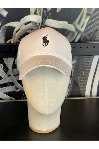 Hamze Polo Nakışlı Gabardin Kumaş Unisex Cap Şapka Beyaz
