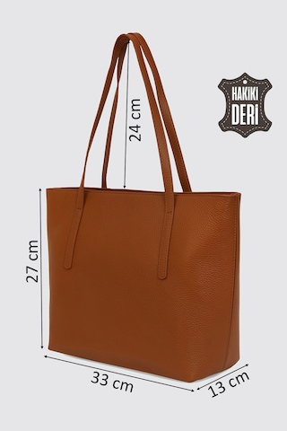Hakiki Deri Kadın Omuz Çantası Taba Smr6425 Taba