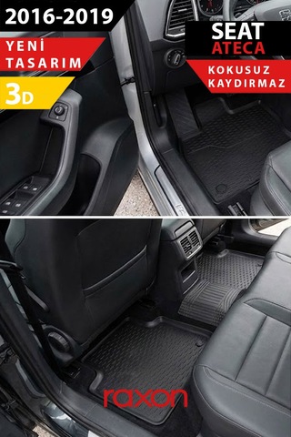 Seat Ateca 2016-2019 3d Havuzlu Paspas Tam Uyumlu Su Geçirmez, Kaymaz
