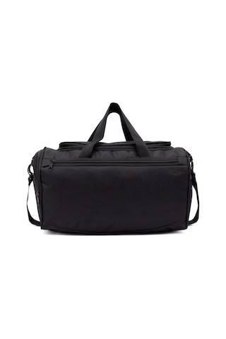 Siyah Unisex Önü Cepli Ayakkabı Bölmeli Geniş Bavul Seyahat Gym Fitness El Ve Spor Çantası Siyah