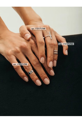 Fly Jewelry 925 Ayar Gümüş Falanks Yüzüğü 172171795 Gri