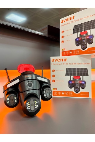 S439 3 Lens 3 Ptz 4g Solar Güvenlik Kamerası