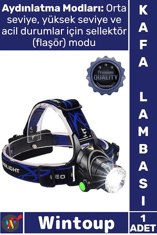 Lamba Tx6 Led 300 Metre Metal Av Kamp Feneri 800 Lümen Profesyonel Şık T6 Şarj Zoomlu Kafa Lambası Çok Renkli