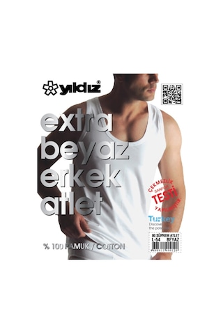 Yıldız Erkek Süprem Atlet 00 Yüzde Yüz Pamuklu 6'Lı Avantaj Paket Beyaz