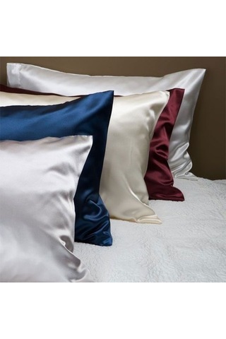 Antibakteriyel Terletmeyen İpek Saten Yastık Kılıfı 2'li 50x70 Gümüş Gümüş