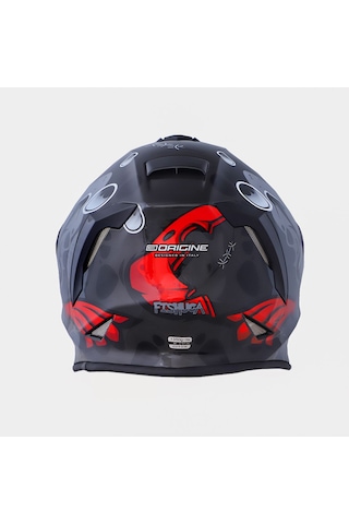 Dinamo Fishuga Siyah-kırmızı-gri Kask C2 Mat Siyah