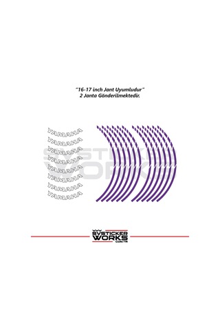 Yamaha Yazılı Jant Sticker Dış Ve İç Set Sticker Jant Şeridi